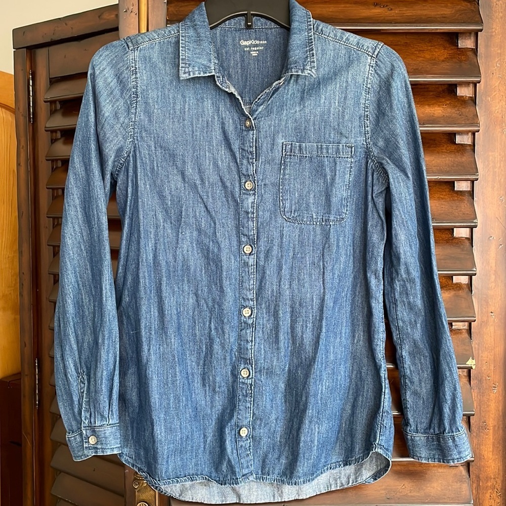 NWOT Gap Kids Denim Long Sleeve Shirt Size XXL